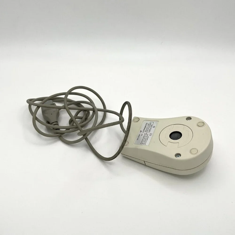 Vintage 90s Dexxa Serial Ball Mouse M-M27 Beige 2-Button Retro PC WYSE Terminal